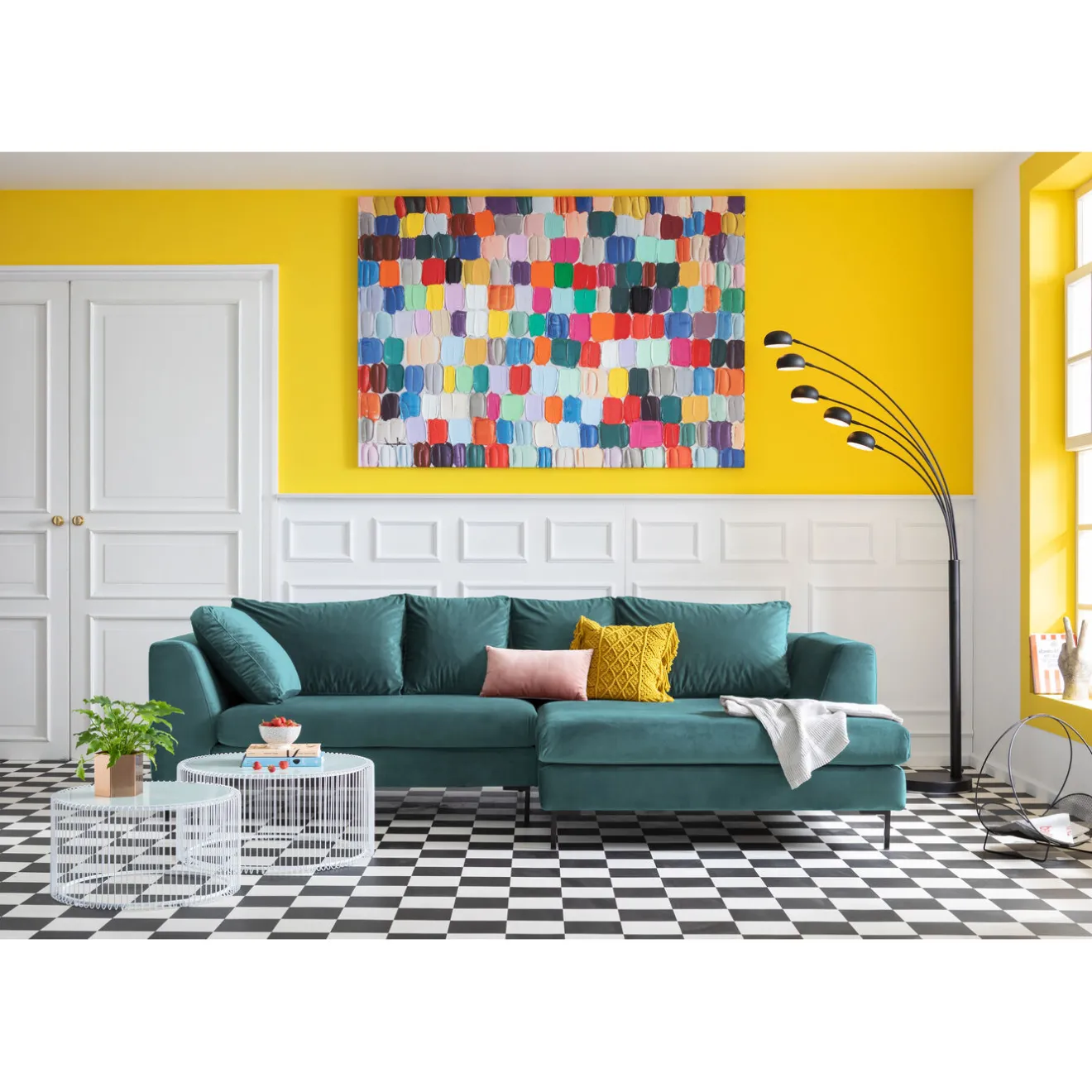 KARE Design Canapés D'Angle|Canapés D Angle Gianni Velours Vert Droite Noir