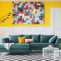 KARE Design Canapés D'Angle|Canapés D Angle Gianni Velours Vert Droite Noir