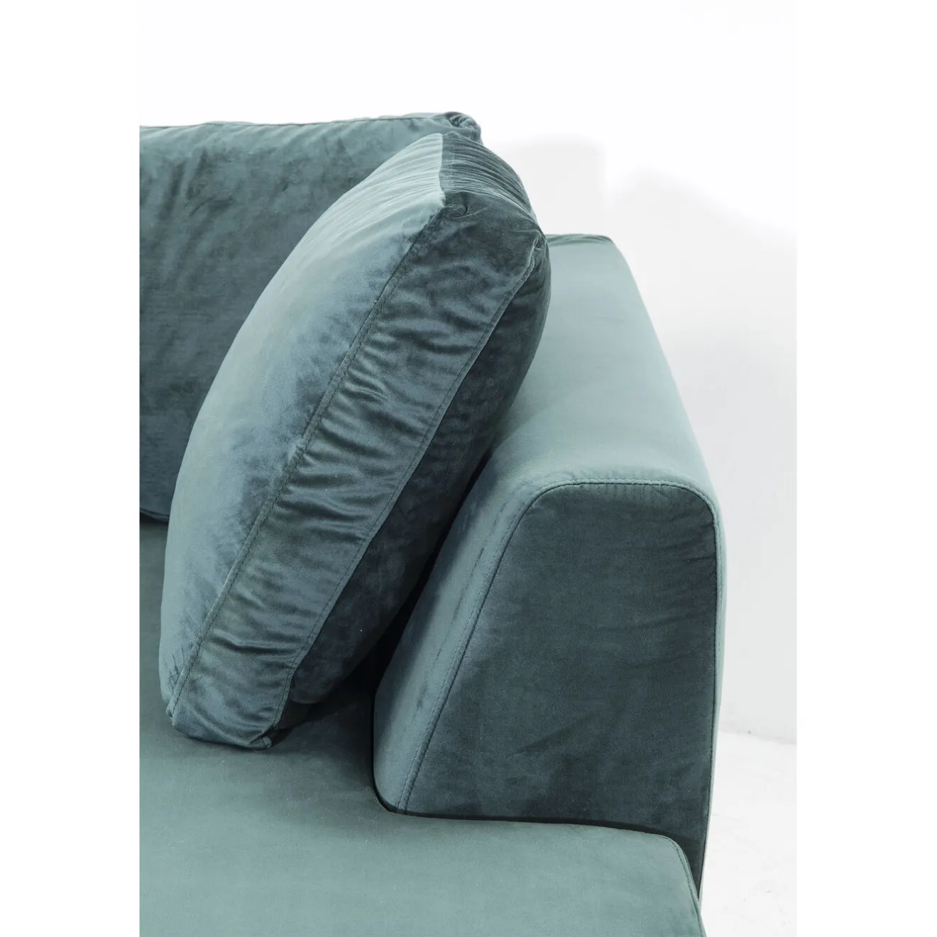 KARE Design Canapés D'Angle|Canapés D Angle Gianni Velours Vert Droite Noir