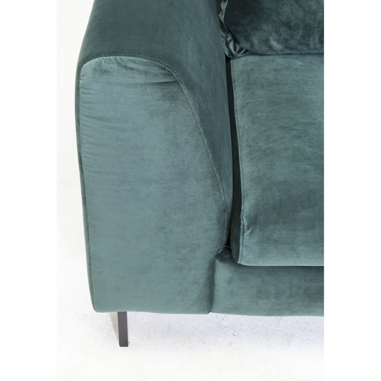 KARE Design Canapés D'Angle|Canapés D Angle Gianni Velours Vert Droite Noir