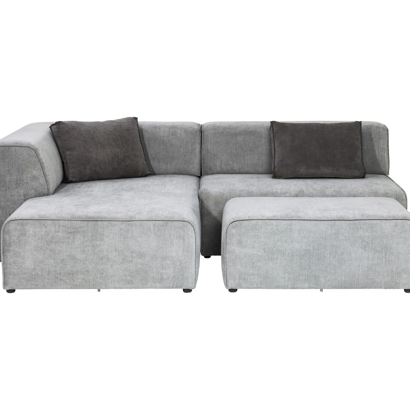 KARE Design Canapés D'Angle|Canapés D Angle Infinity Ottomane Gris Gauche