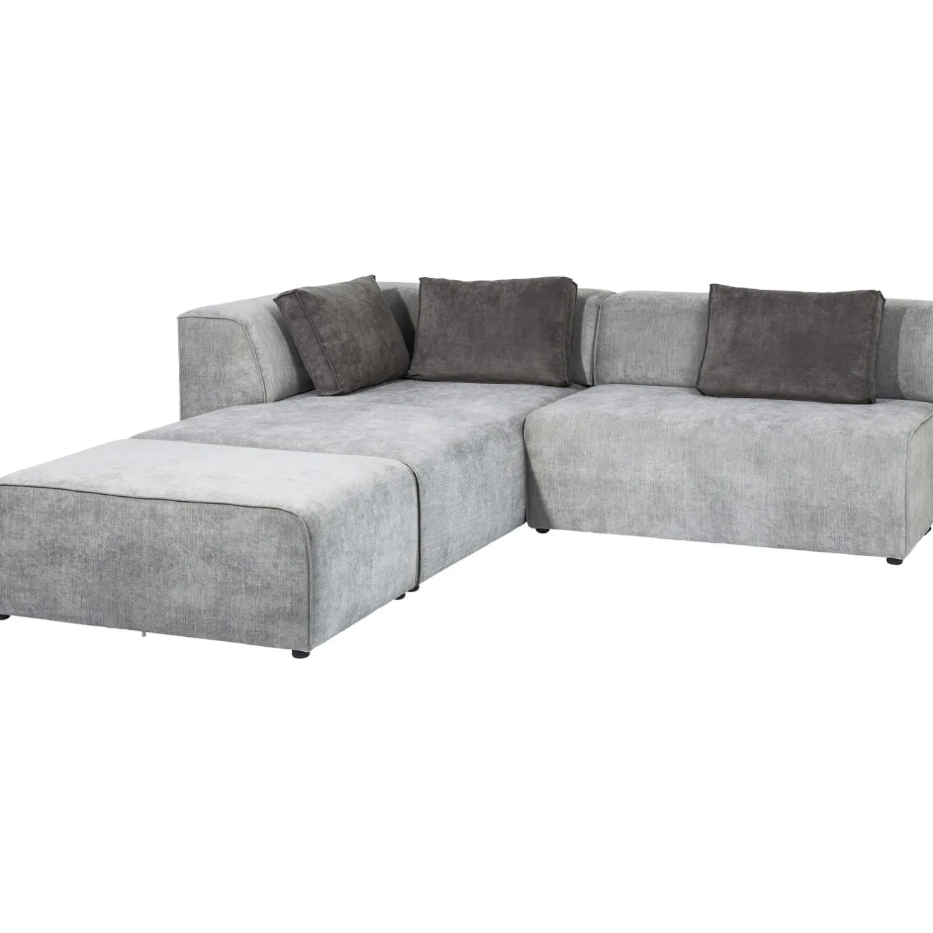 KARE Design Canapés D'Angle|Canapés D Angle Infinity Ottomane Gris Gauche