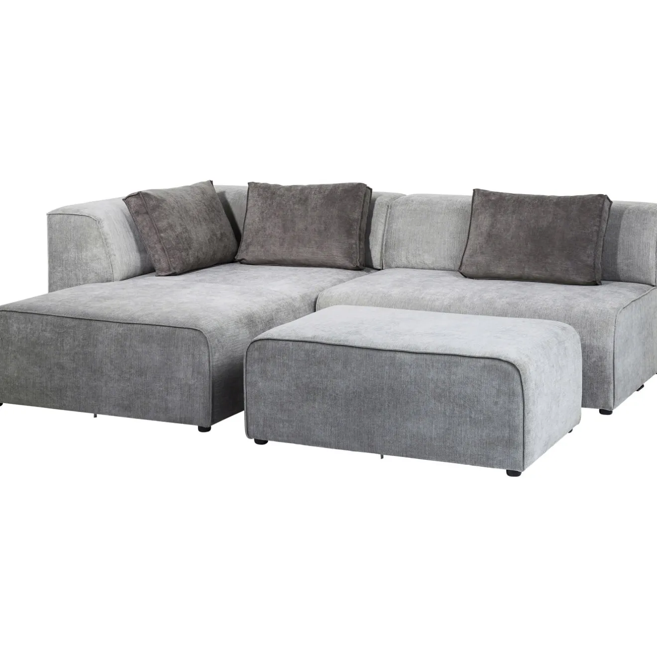 KARE Design Canapés D'Angle|Canapés D Angle Infinity Ottomane Gris Gauche