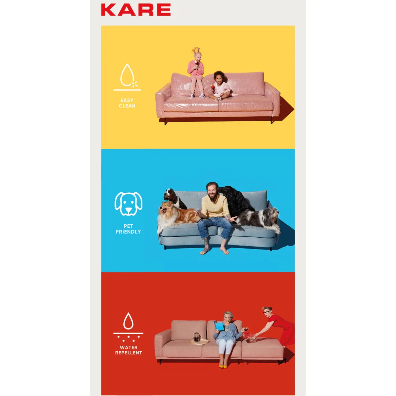 KARE Design Canapés D'Angle|Canapés D Angle Infinity Ottomane Creme Gauche