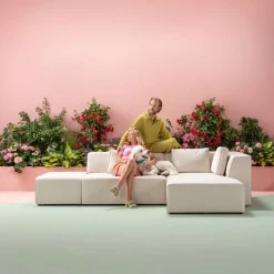 KARE Design Canapés D'Angle|Canapés D Angle Infinity Ottomane Creme Gauche