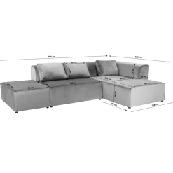 KARE Design Canapés D'Angle|Canapés D Angle Infinity Velours Ocean Droite