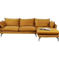 KARE Design Canapés D'Angle|Canapés D Angle Monza Droite Velours Curry 296Cm