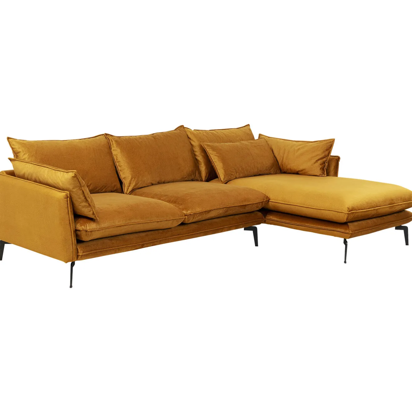 KARE Design Canapés D'Angle|Canapés D Angle Monza Droite Velours Curry 296Cm