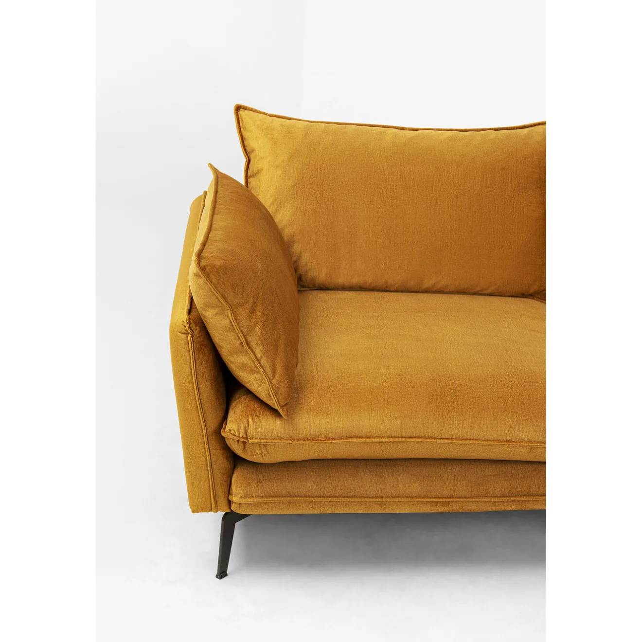 KARE Design Canapés D'Angle|Canapés D Angle Monza Droite Velours Curry 296Cm