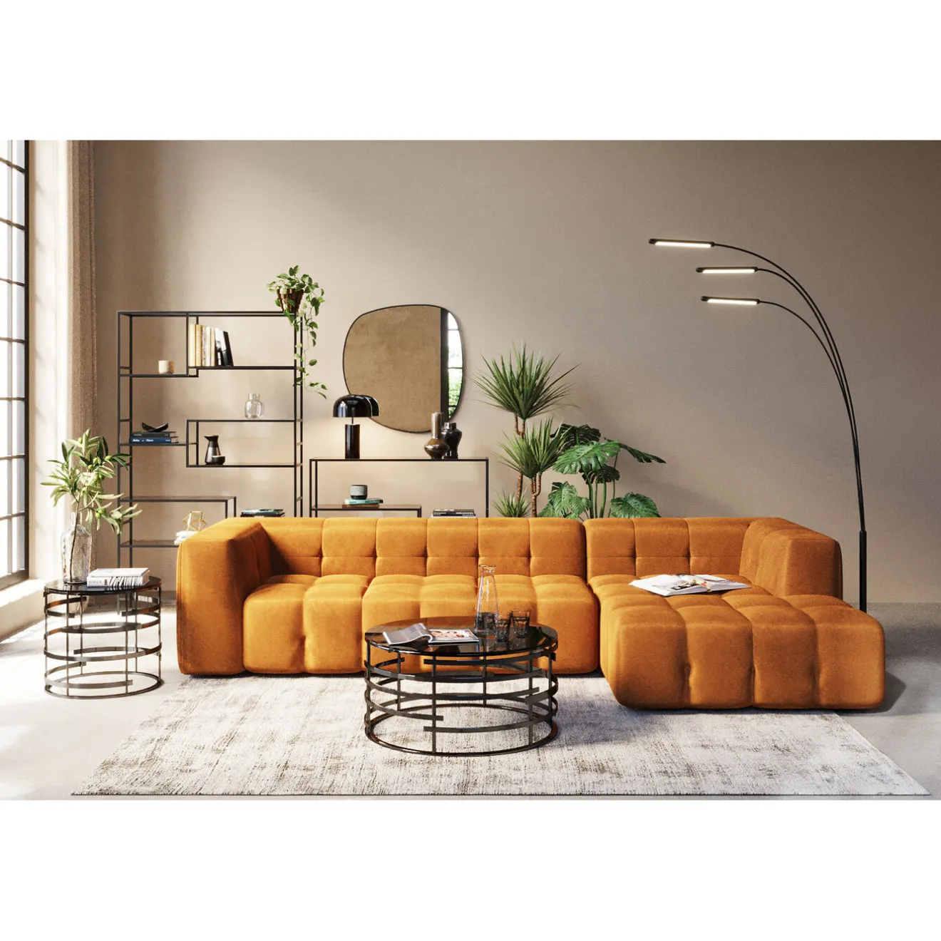 KARE Design Canapés D'Angle|Canapés D Angle Salamanca Brun Dore Droite