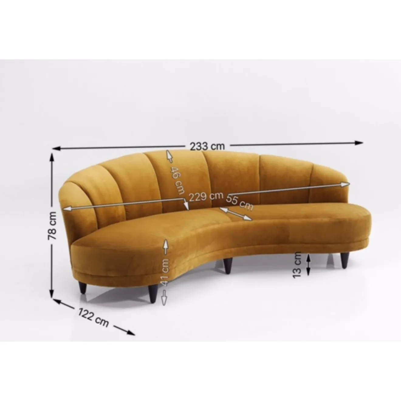 KARE Design 3 Places|Canapés Dschinn Ambre 3-Places 233Cm