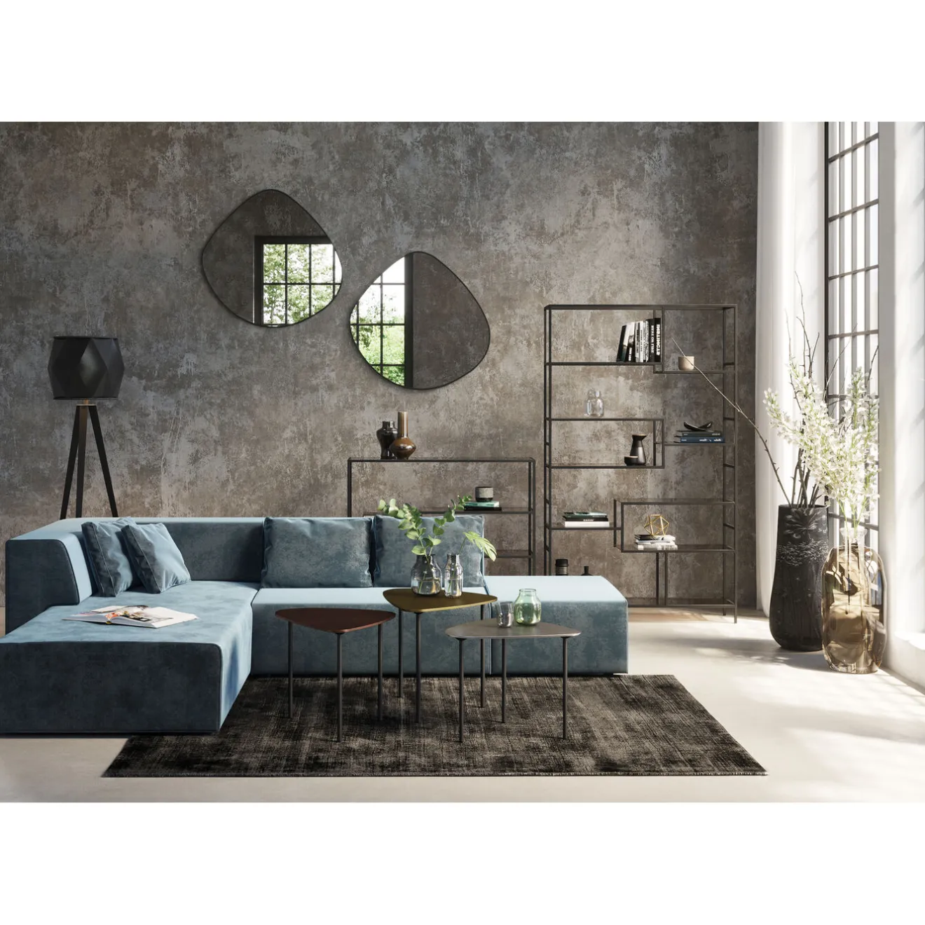 KARE Design Canapés D'Angle|Canapés Infinity Velours Ocean Gauche