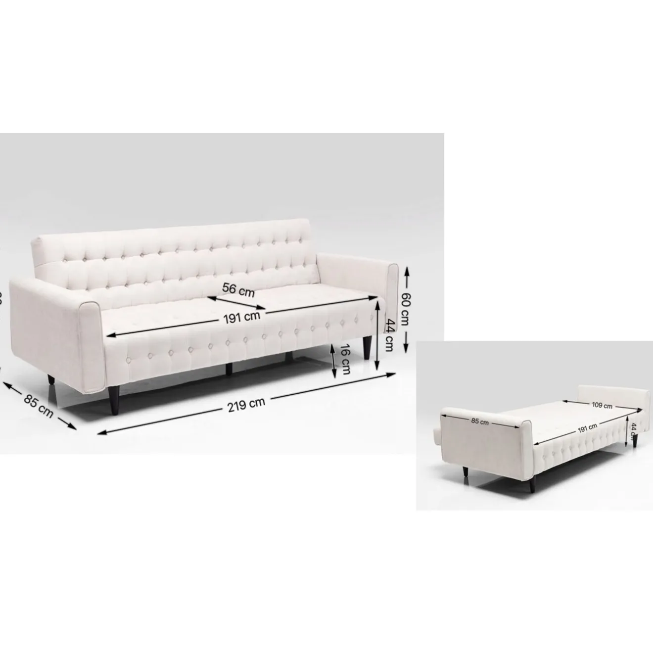 KARE Design Canapés Lit|Canapés Lit Milchbar Beige 219Cm