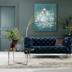 KARE Design 2 Places|Canapés Look 2-Places Velours Bleu