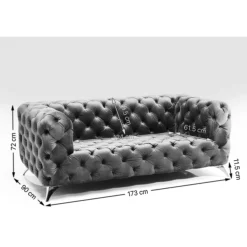 KARE Design 2 Places|Canapés Look 2-Places Velours Bleu