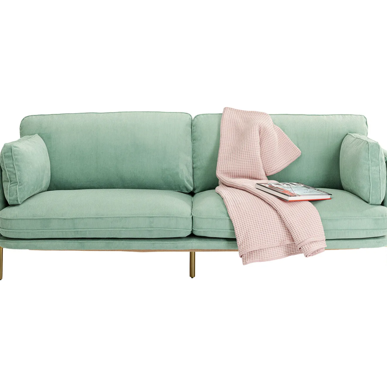 KARE Design 3 Places|Canapés Shirly 3-Places Vert Menthe 221Cm