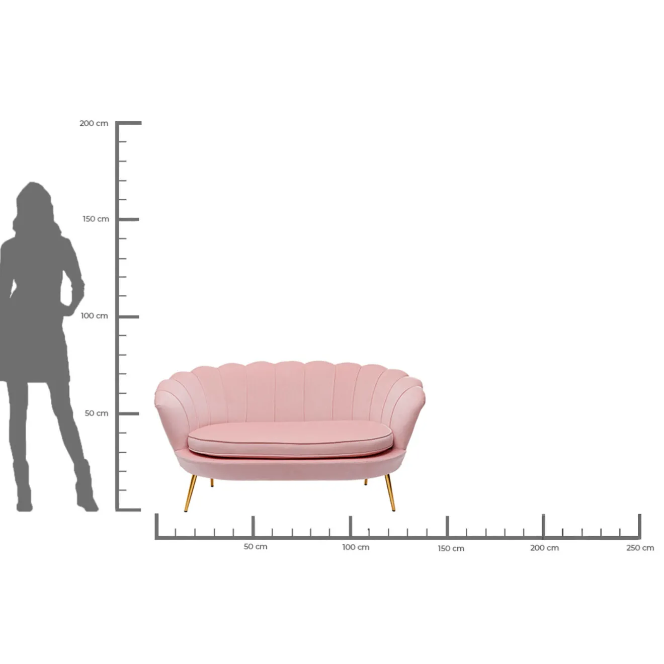 KARE Design 2 Places|Canapés Water Lily 2 Pl. Gold Rose