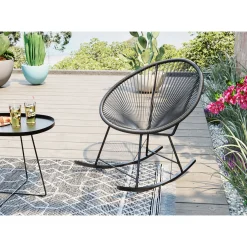 KARE Design Autres Meubles Extérieurs|Chaise À Bascule Acapulco Noir