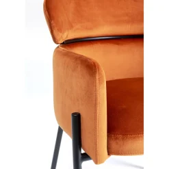 KARE Design Chaises Avec Accoudoirs|Chaise A. Acc. Alexia.Velours Orange