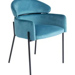 KARE Design Chaises Avec Accoudoirs|Chaise A. Acc. Alexia.Velours Bleu
