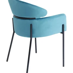 KARE Design Chaises Avec Accoudoirs|Chaise A. Acc. Alexia.Velours Bleu