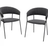 KARE Design Chaises Avec Accoudoirs|Chaise A. Acc. Belle Anthracite (2/Set)