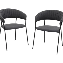 KARE Design Chaises Avec Accoudoirs|Chaise A. Acc. Belle Anthracite (2/Set)