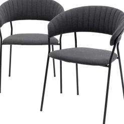 KARE Design Chaises Avec Accoudoirs|Chaise A. Acc. Belle Anthracite (2/Set)