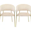 KARE Design Chaises Avec Accoudoirs|Chaise A. Acc. Belle Velvet Creme (2/Set)