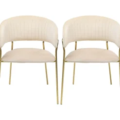 KARE Design Chaises Avec Accoudoirs|Chaise A. Acc. Belle Velvet Creme (2/Set)