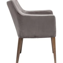 KARE Design Chaises Avec Accoudoirs|Chaise A. Acc. Mode Velours Gris