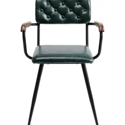 KARE Design Chaises Avec Accoudoirs|Chaise A. Acc. Salsa.Cuir Vert Fonce