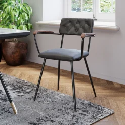 KARE Design Chaises Avec Accoudoirs|Chaise A. Acc. Salsa.Cuir Vert Fonce