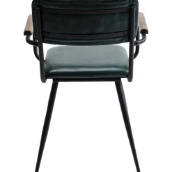 KARE Design Chaises Avec Accoudoirs|Chaise A. Acc. Salsa.Cuir Vert Fonce