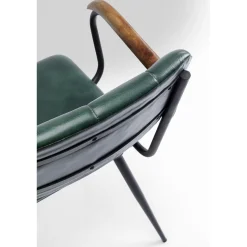 KARE Design Chaises Avec Accoudoirs|Chaise A. Acc. Salsa.Cuir Vert Fonce