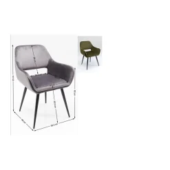 KARE Design Chaises Avec Accoudoirs|Chaise A. Acc. San Francisco Vert Fonce