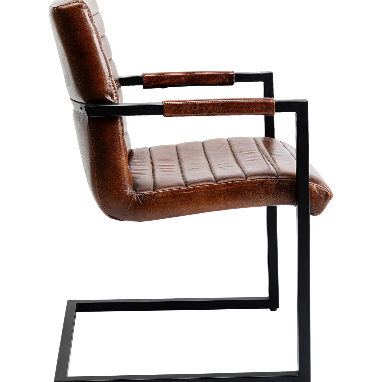 KARE Design Chaises Cantilever|Chaise Cantilever Lola Cuir Marron