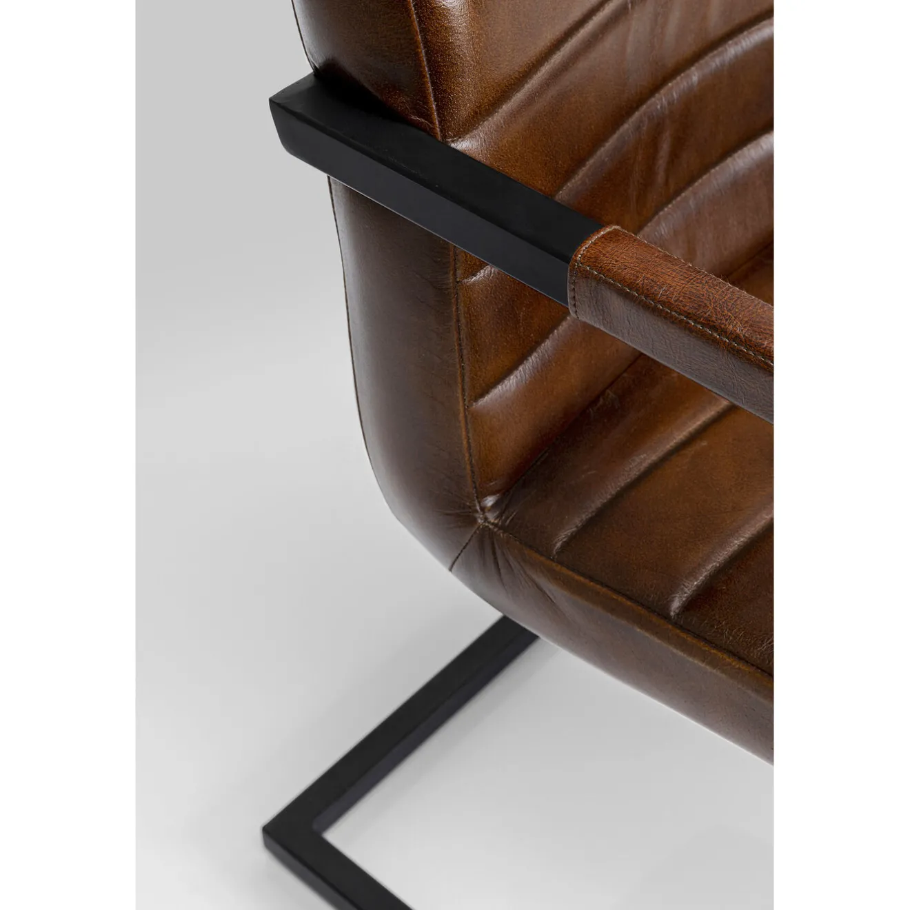 KARE Design Chaises Cantilever|Chaise Cantilever Lola Cuir Marron