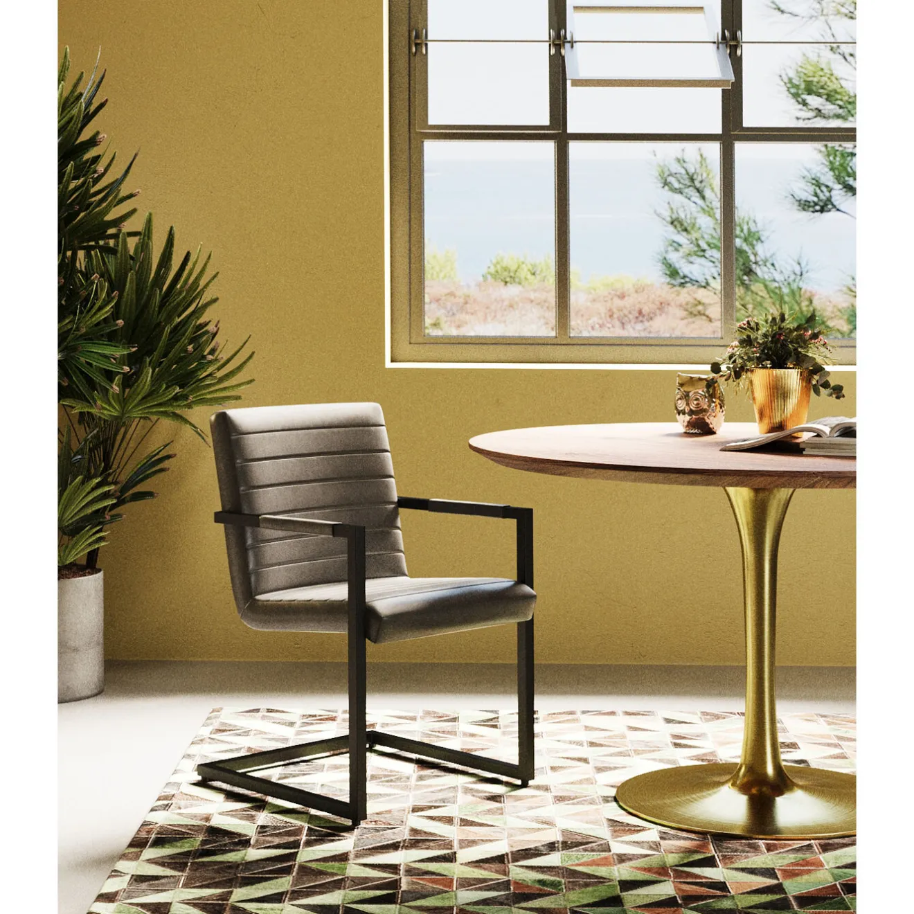 KARE Design Chaises Cantilever|Chaise Cantilever Lola Cuir Gris