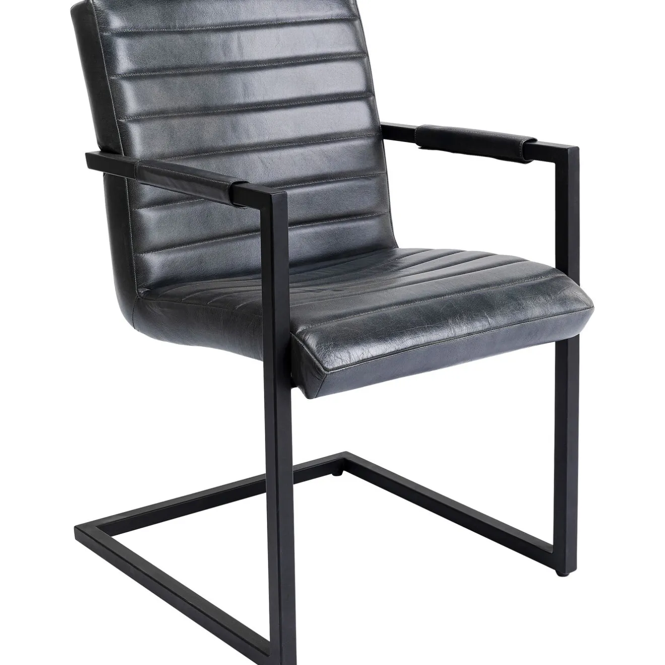 KARE Design Chaises Cantilever|Chaise Cantilever Lola Cuir Gris