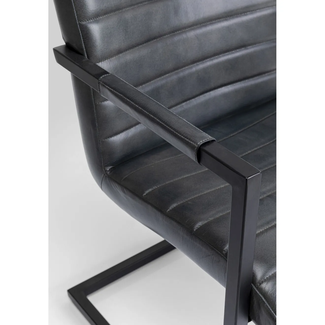 KARE Design Chaises Cantilever|Chaise Cantilever Lola Cuir Gris