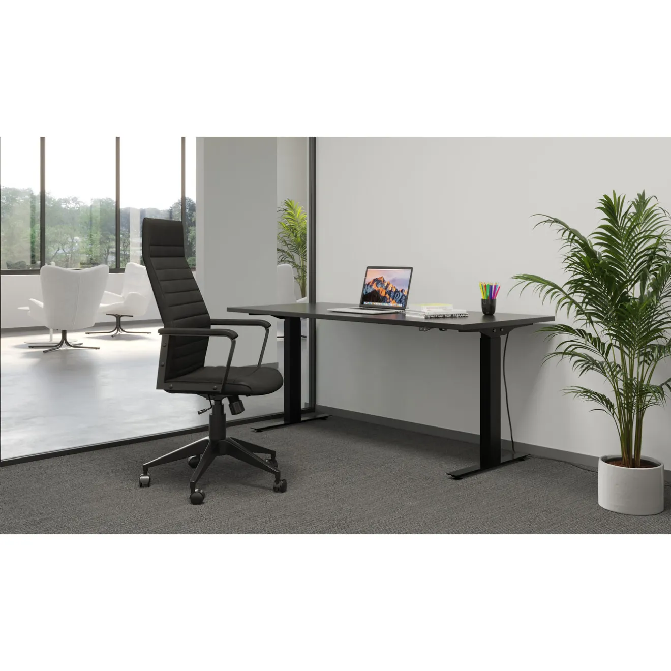 KARE Design Chaise De Bureau|Chaise De Bureau Labora Noir Haut Dossier