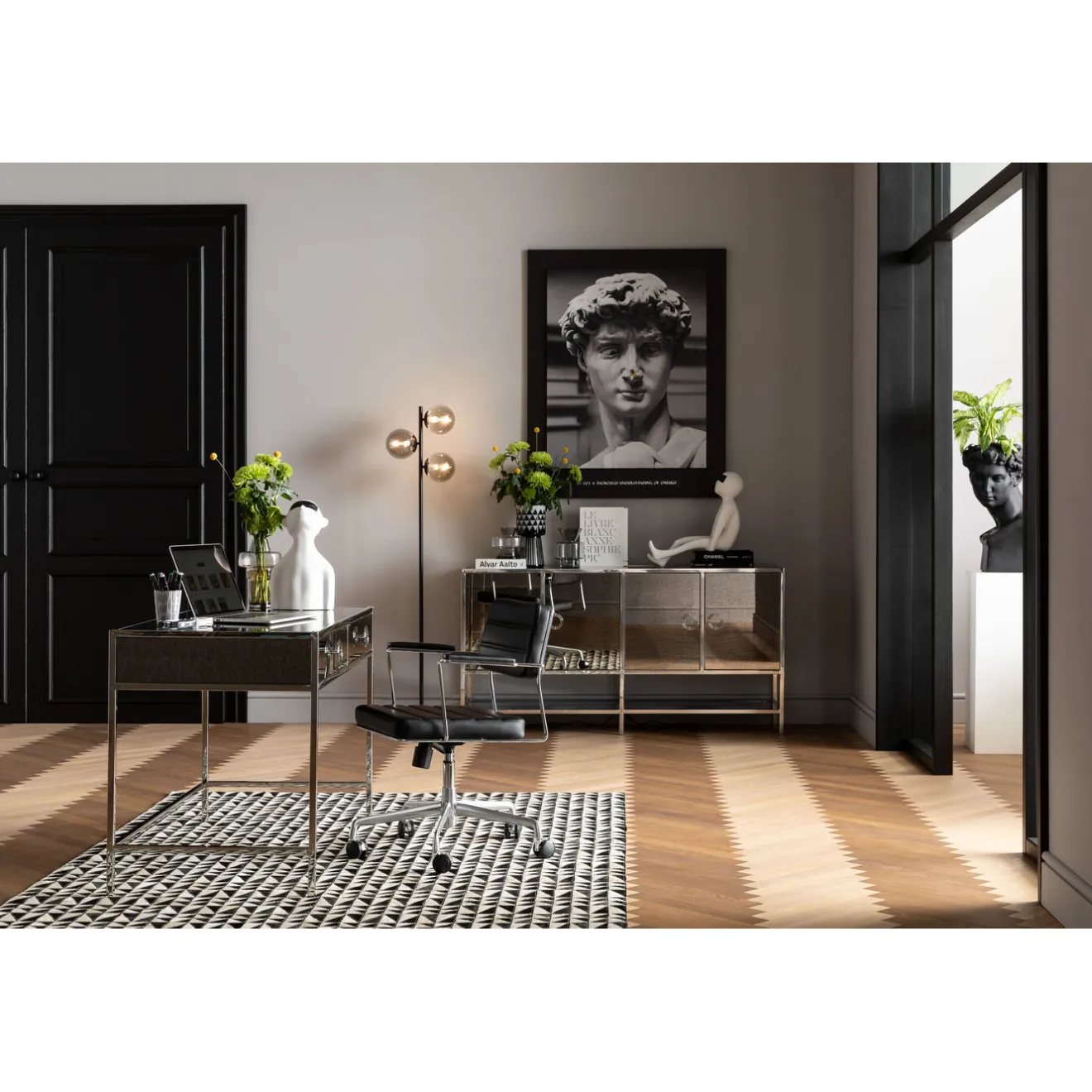 KARE Design Chaise De Bureau|Chaise De Bureau Pivotante Dottore Noir