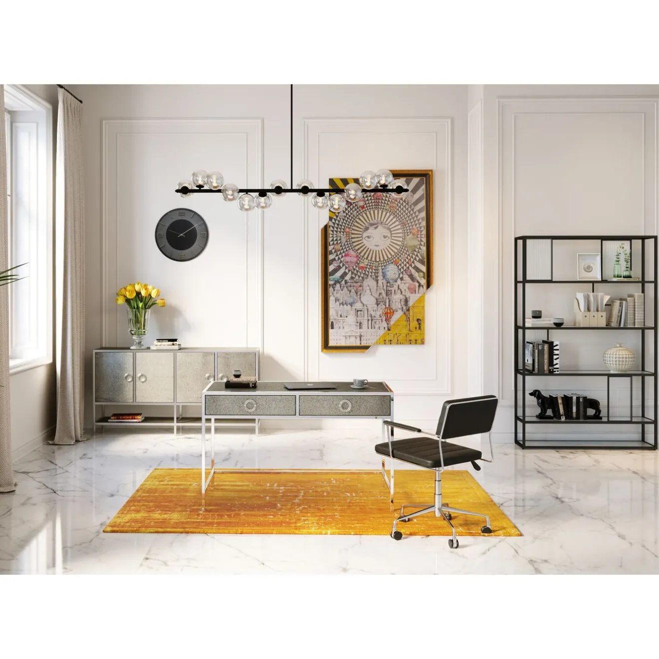 KARE Design Chaise De Bureau|Chaise De Bureau Pivotante Dottore Noir