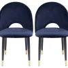 KARE Design Chaises|Chaise Iris Velours Bleu (2/Set)