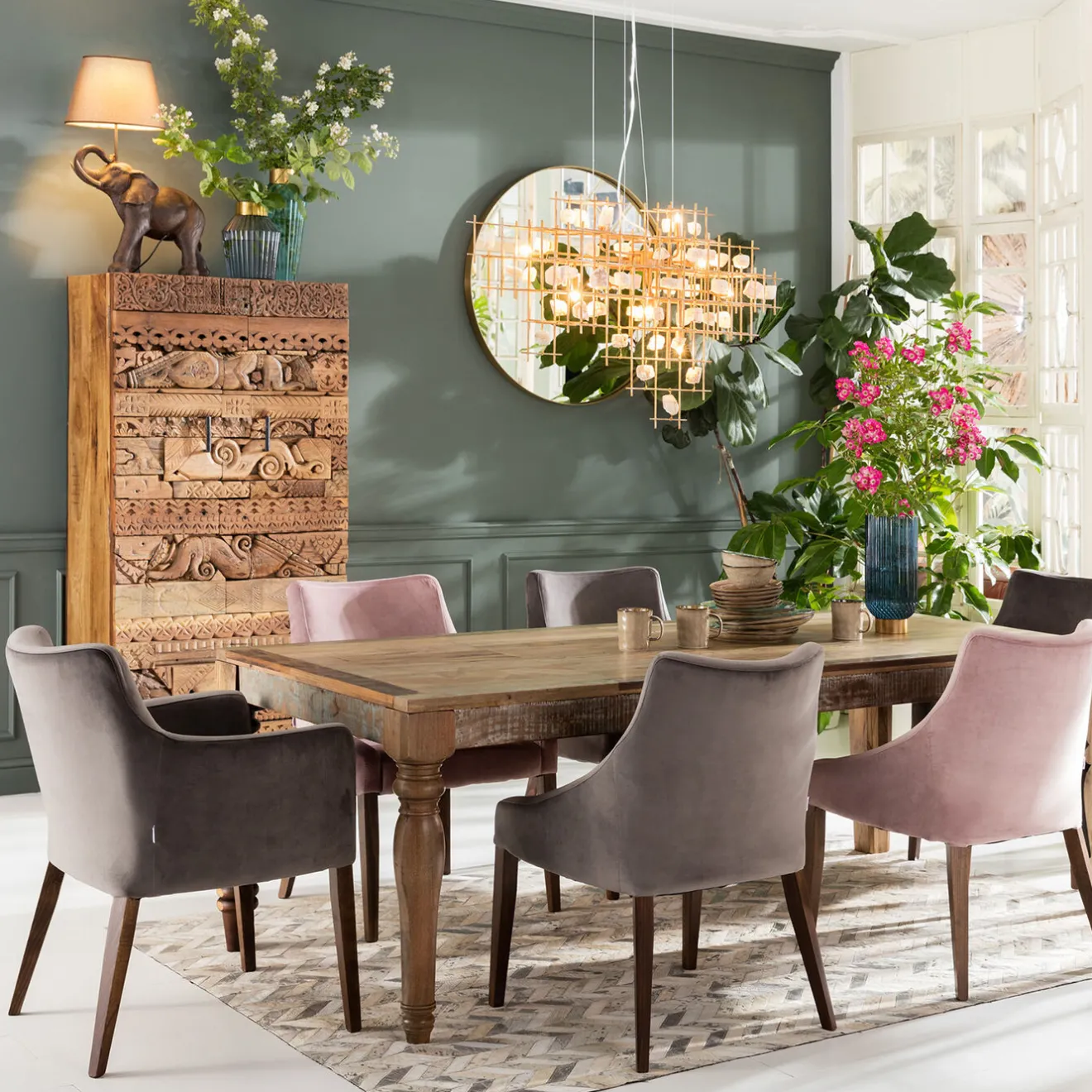 KARE Design Chaises|Chaise Mode Velvet Gris