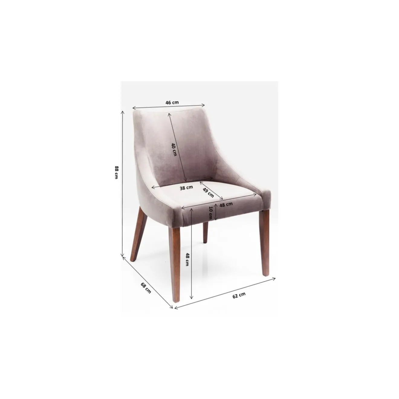 KARE Design Chaises|Chaise Mode Velvet Gris