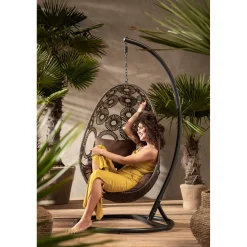 KARE Design Autres Meubles Extérieurs|Chaise Suspendue Ibiza Marron
