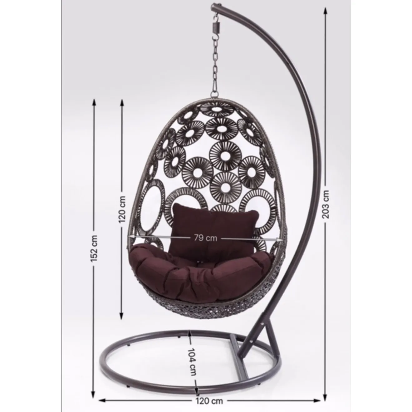 KARE Design Autres Meubles Extérieurs|Chaise Suspendue Ibiza Marron