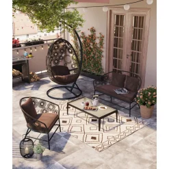 KARE Design Autres Meubles Extérieurs|Chaise Suspendue Ibiza Marron